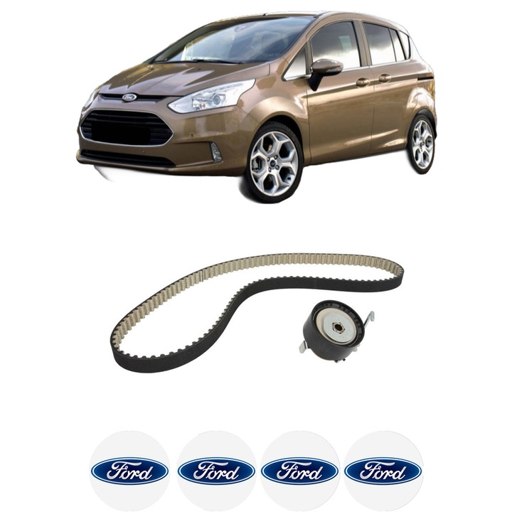 Set kit distributie FORD B-MAX (JK) 1.0 EcoBoost din 2012 KW 88 CP 120 CMC 998, Auto, Continental Contitech, 4 Stickere auto cu FORD