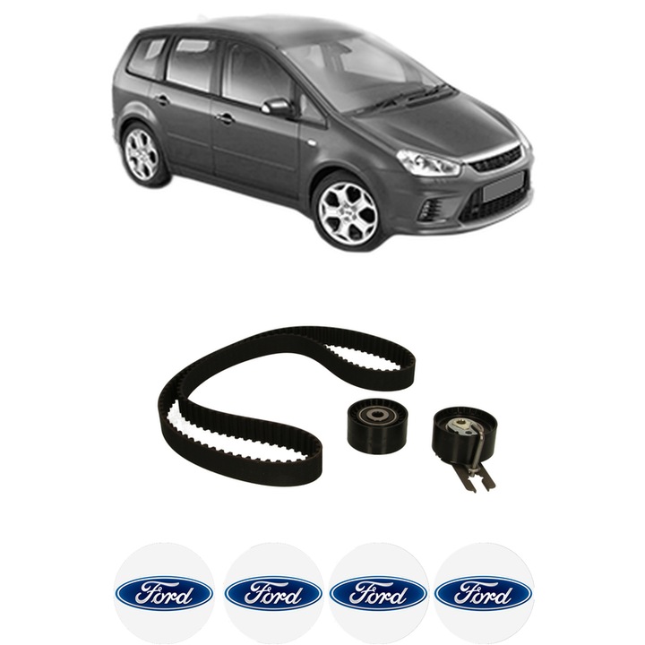 Set kit distributie FORD C-MAX (DM2) 1.6 TDCi din 2007-2010 KW 80 CP 109 CMC 1560, Auto, Continental Contitech, 4 Stickere auto cu FORD