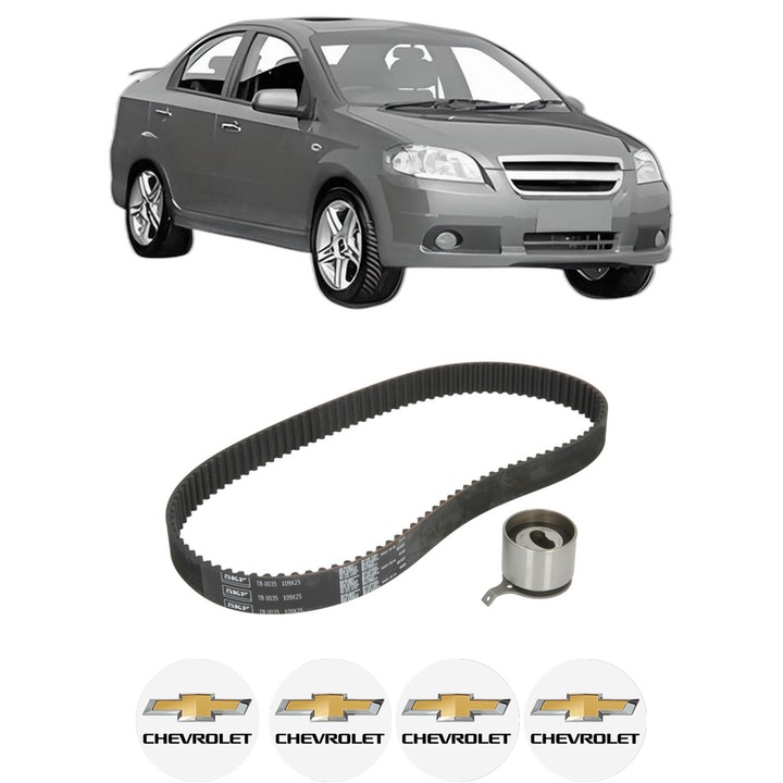 Set kit distributie CHEVROLET AVEO / KALOS Saloon (T250, T255) 1.2 din 2008 KW 62 CP 84 CMC 1206, Auto, SKF, 4 Stickere auto cu CHEVROLET