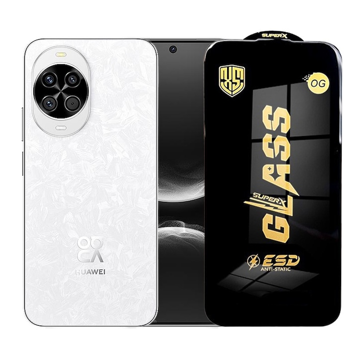 Folie ecran pentru Huawei Nova 14, Sticla Securizata ESD, Margini Negre, Rezistenta la Zgirie