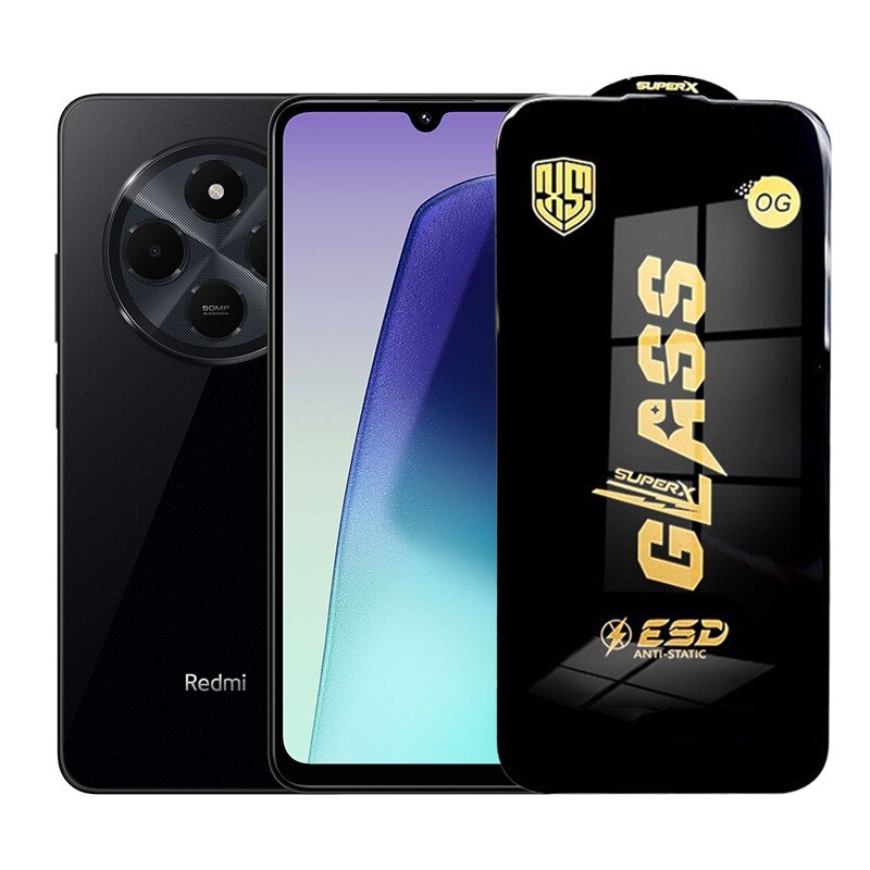 Pelicula de protectie de Aparare pentru Xiaomi Redmi 14C, Translucida, 0.35 mm, Antistatica, Sticla ESD Securizata, Margini Negre, protejata impotriva Zgirieturi
