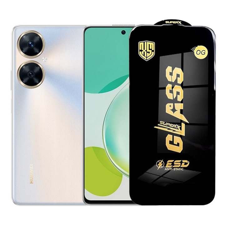 Pelicula de protectie pentru Huawei Enjoy 60 Pro de Aparare, Sticla ESD Securizata, Antistatica, Translucida, protejata impotriva Zgirieturi, Margini Negre, 0.35 mm