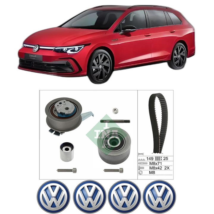 Set kit distributie Volkswagen GOLF VIII Variant (CG5, DB5) 2.0 TDI 4motion din 2021 KW 110 CP 150 CMC 1968, Auto, INA, 4 Stickere auto cu Volkswagen