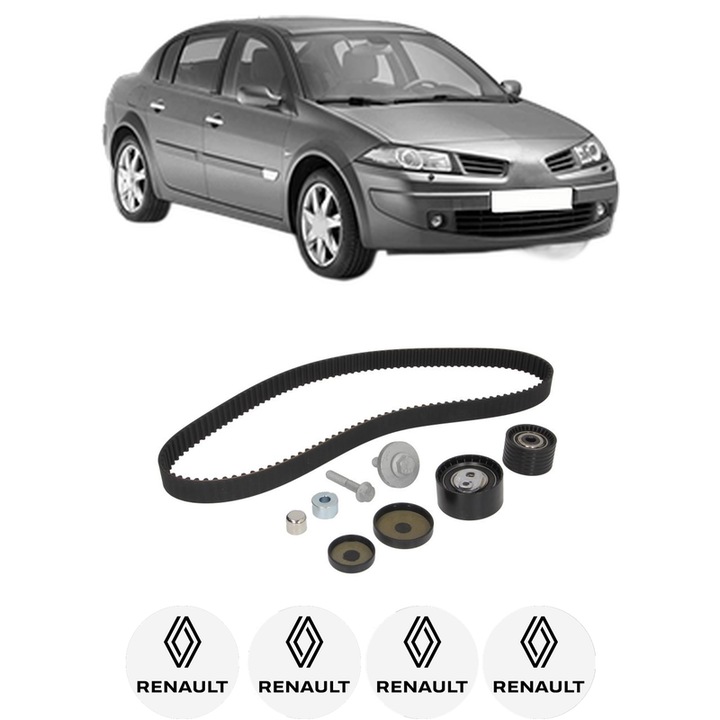 Set kit distributie RENAULT MEGANE II Saloon (LM0/1_) 2.0 din 2006-2010 KW 101 CP 138 CMC 1998, Auto, Continental Contitech, 4 Stickere auto cu RENAULT