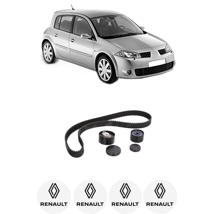 Set kit distributie RENAULT MEGANE II (BM0/1_, CM0/1_) 2.0 din 2006-2008 KW 169 CP 230 CMC 1998, Auto, SKF, 4 Stickere auto cu RENAULT