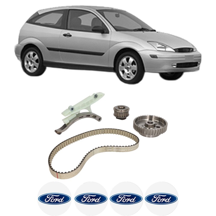Set kit distributie FORD FOCUS I (DAW, DBW) 1.8 TDCi din 2002-2004 KW 74 CP 100 CMC 1753, Auto, Continental Contitech, 4 Stickere auto cu FORD