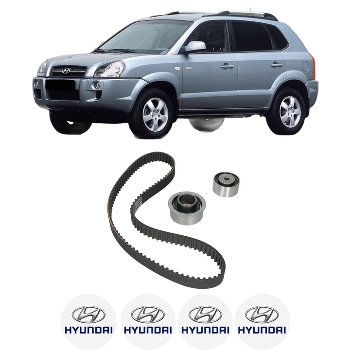 Set kit distributie HYUNDAI TUCSON (JM) 2.0 All-wheel Drive din 2004-2010 KW 104 CP 141 CMC 1975, Auto, Continental Contitech, 4 Stickere auto cu HYUNDAI