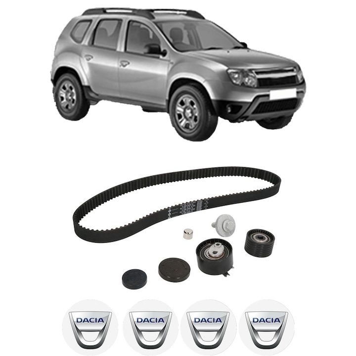 Set kit distributie DACIA DUSTER (HS_) 1.6 16V LPG din 2011-2018 KW 77 CP 105 CMC 1598, Auto, INA, 4 Stickere auto cu DACIA