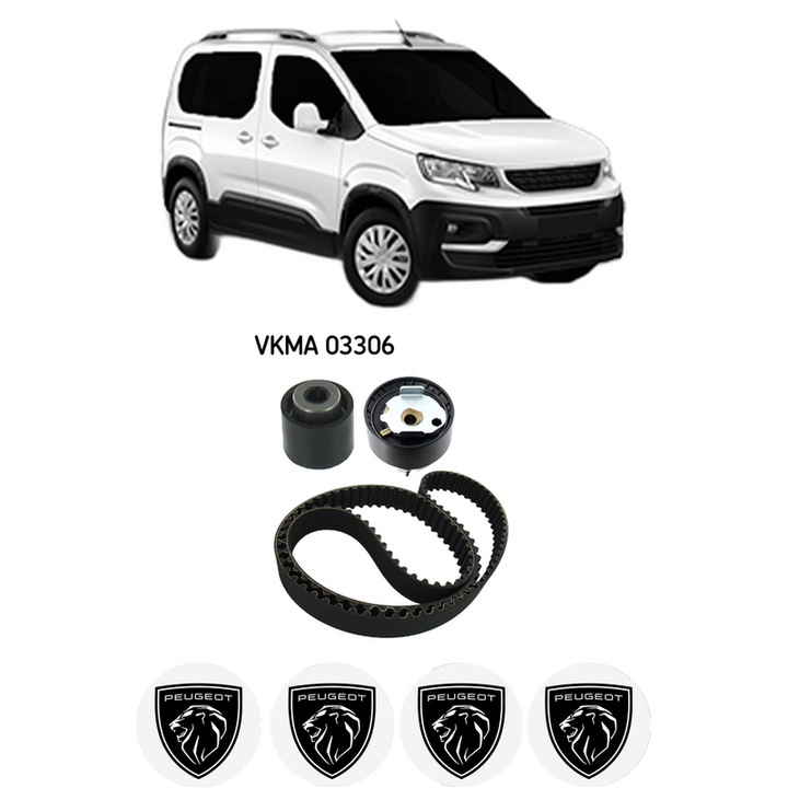 Set kit distributie PEUGEOT RIFTER 1.2 PureTech 110 din 2018 KW 81 CP 110 CMC 1199, Auto, SKF, 4 Stickere auto cu PEUGEOT