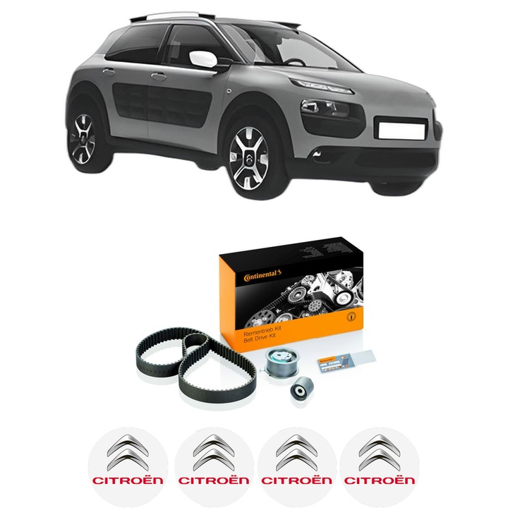 Set kit distributie CITROEN C4 CACTUS 1.2 PureTech 130 din 2017 KW 96 CP 131 CMC 1199, Auto, Continental Contitech, 4 Stickere auto cu CITROEN