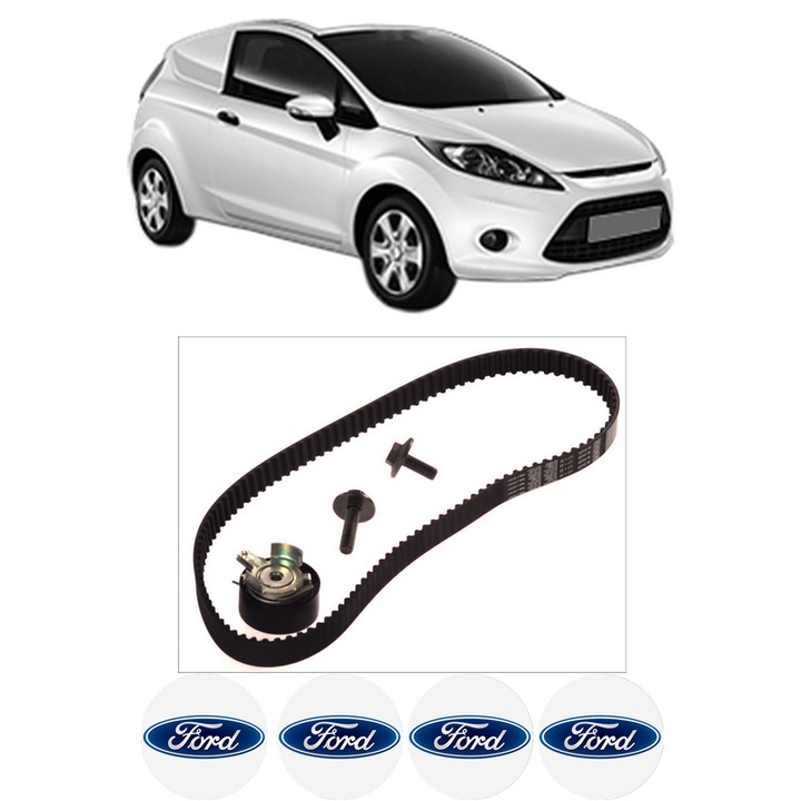 Set kit distributie FORD FIESTA VI Van 1.25 din 2009-2017 KW 60 CP 82 CMC 1242, Auto, SKF, 4 Stickere auto cu FORD
