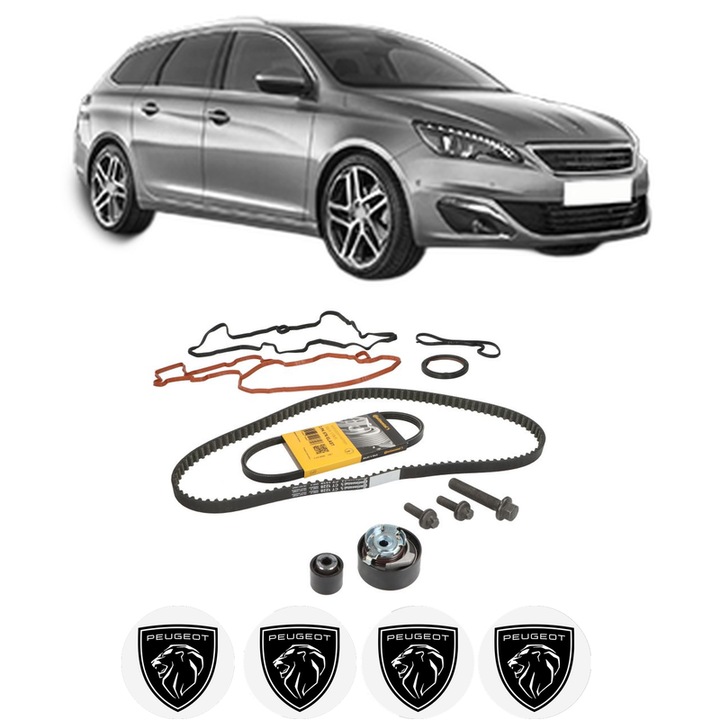 Set kit distributie PEUGEOT 308 SW II (LC_, LJ_, LR_, LX_, L4_) 1.2 THP 130 din 2014-2021 KW 96 CP 131 CMC 1199, Auto, Continental Contitech, 4 Stickere auto cu PEUGEOT