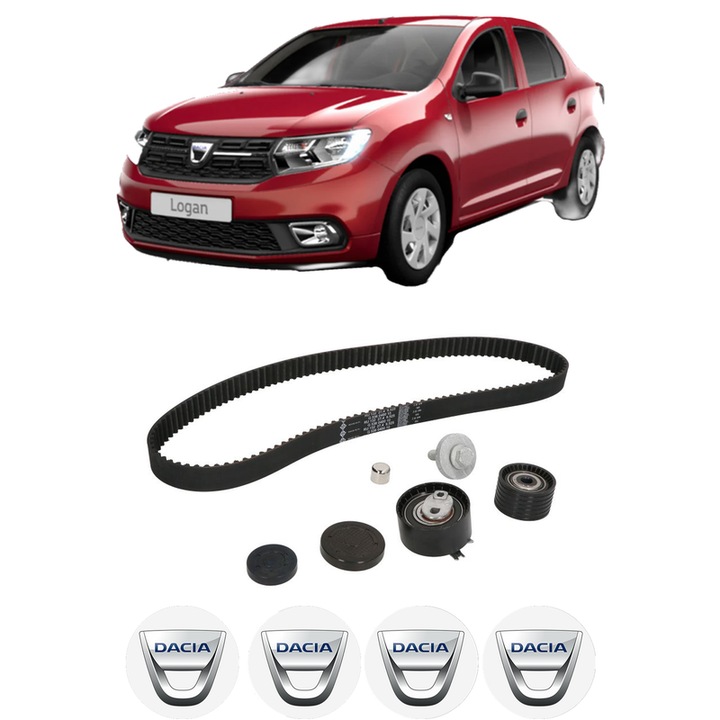 Set kit distributie DACIA LOGAN II 1.6 16V din 2013 KW 77 CP 105 CMC 1598, Auto, INA, 4 Stickere auto cu DACIA