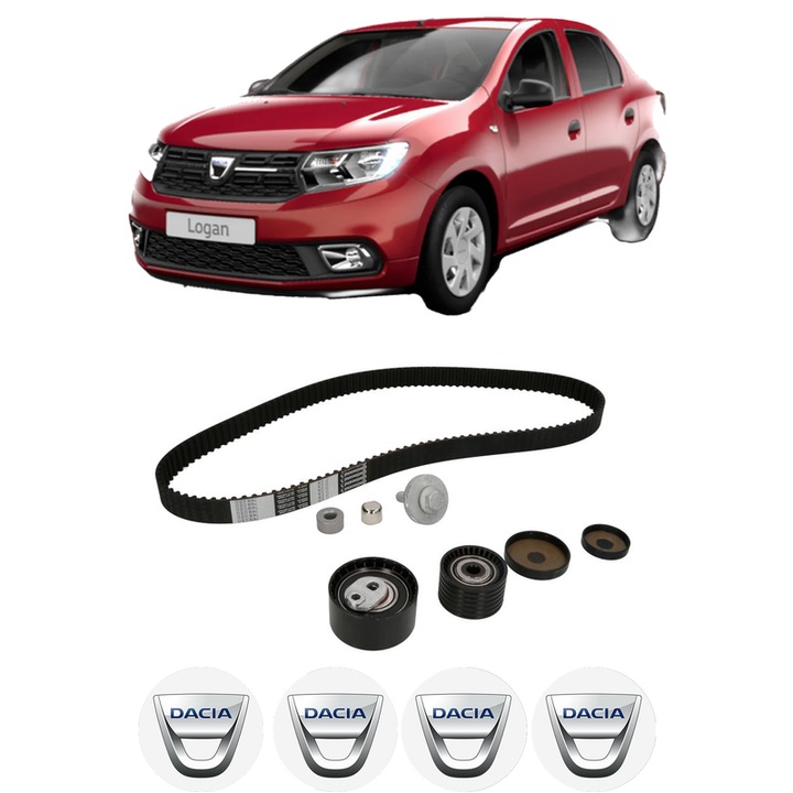 Set kit distributie DACIA LOGAN II 1.6 16V din 2013 KW 77 CP 105 CMC 1598, Auto, Continental Contitech, 4 Stickere auto cu DACIA