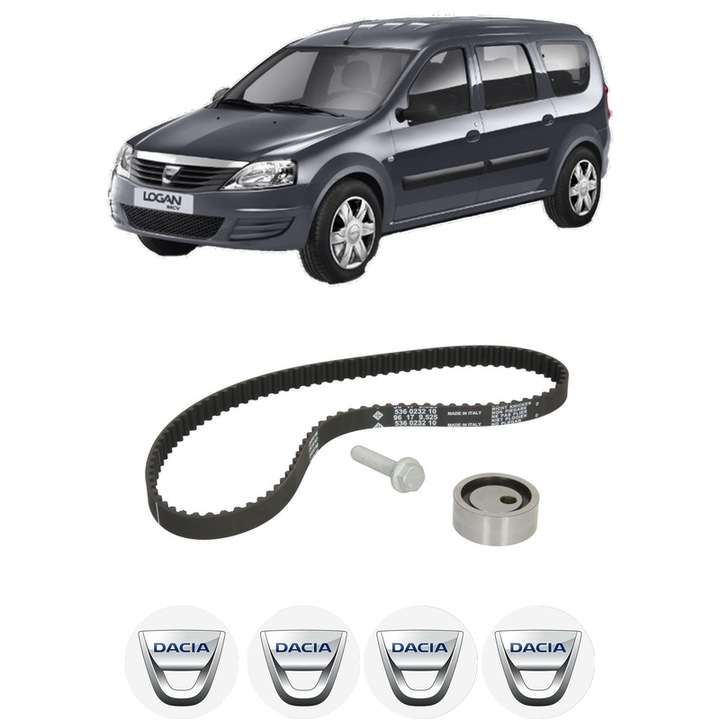 Set kit distributie DACIA LOGAN MCV (KS_) 1.6 (KS0B, KS0D, KS0F) din 2007-2013 KW 64 CP 87 CMC 1598, Auto, INA, 4 Stickere auto cu DACIA