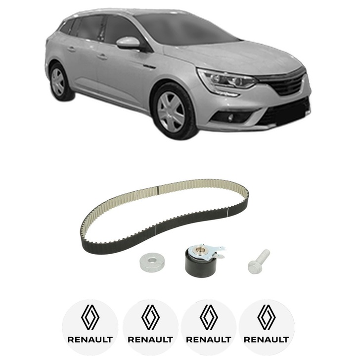 Set kit distributie RENAULT MEGANE IV Grandtour (K9A/M/N_) 1.5 Blue dCi 95 (K9A2) din 2018 KW 70 CP 95 CMC 1461, Auto, SKF, 4 Stickere auto cu RENAULT