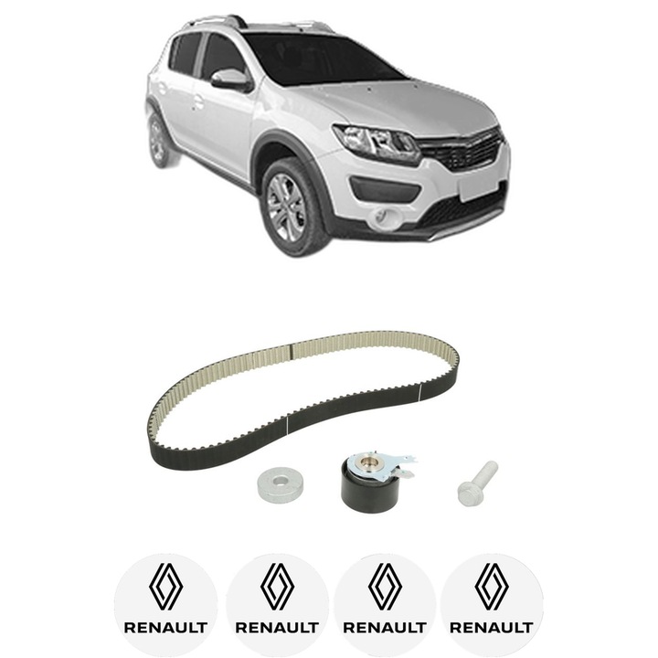 Set kit distributie RENAULT SANDERO/STEPWAY II (B8_) 1.5 dCi (B8AL) din 2017 KW 66 CP 90 CMC 1461, Auto, SKF, 4 Stickere auto cu RENAULT