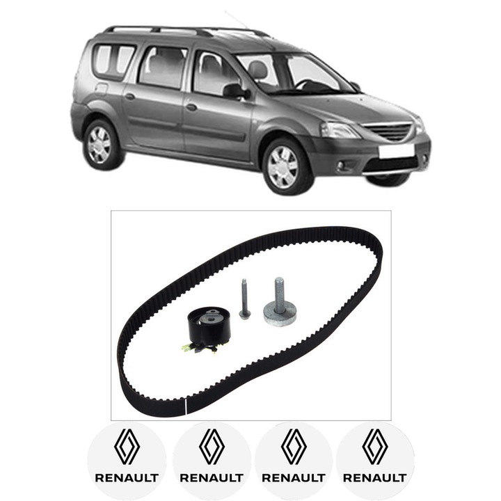 Set kit distributie RENAULT LOGAN I Estate (KS_) 1.5 dCi din 2007 KW 50 CP 68 CMC 1461, Auto, Continental Contitech, 4 Stickere auto cu RENAULT