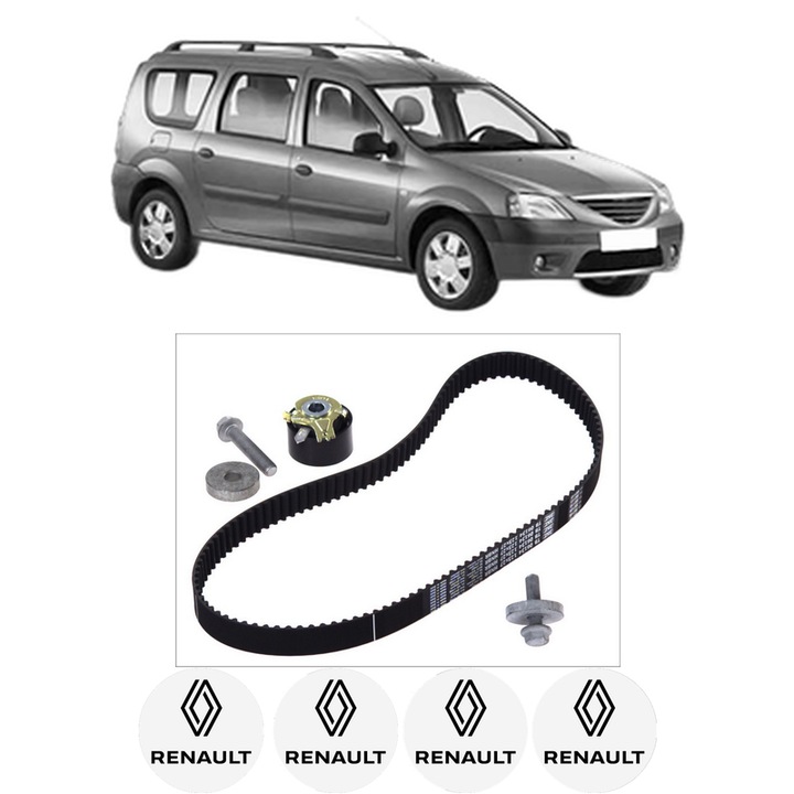 Set kit distributie RENAULT LOGAN I Estate (KS_) 1.5 dCi (KS04, KS1L) din 2011-2015 KW 66 CP 90 CMC 1461, Auto, SKF, 4 Stickere auto cu RENAULT