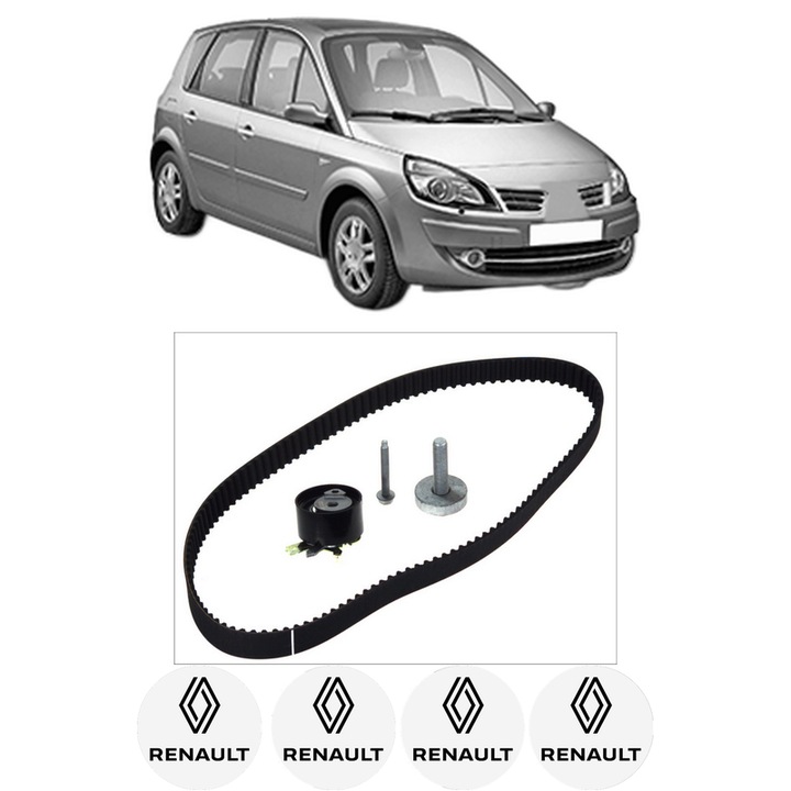 Set kit distributie RENAULT SCENIC III (JZ0/1_) 1.2 TCe din 2014-2016 KW 96 CP 131 CMC 1197, Auto, Continental Contitech, 4 Stickere auto cu RENAULT