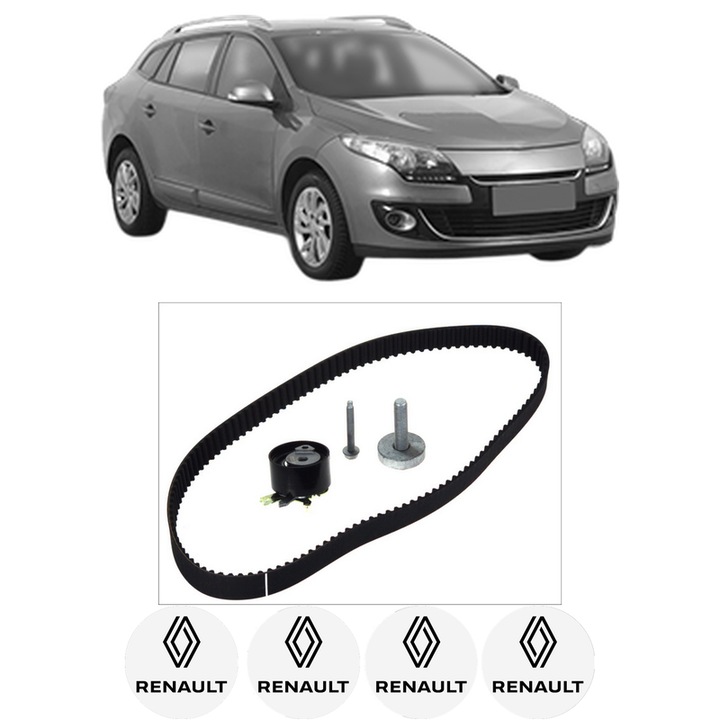 Set kit distributie RENAULT MEGANE III Combi Van (KZ0/1) 1.5 dCi din 2010-2015 KW 78 CP 106 CMC 1461, Auto, Continental Contitech, 4 Stickere auto cu RENAULT