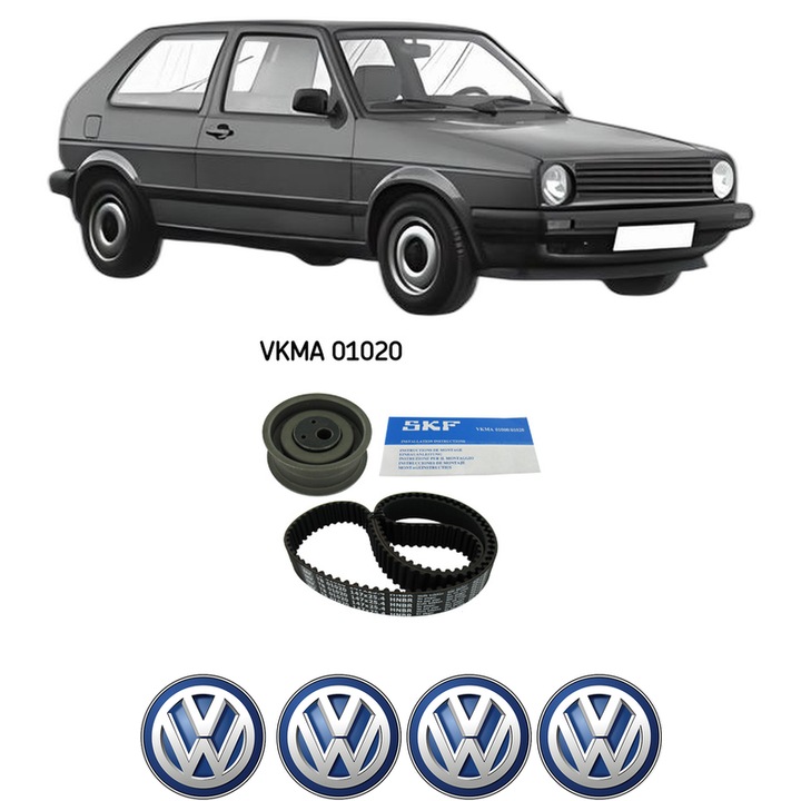 Set kit distributie Volkswagen GOLF II (19E, 1G1) 1.8 GTI 16V din 1986-1990 KW 102 CP 139 CMC 1781, Auto, SKF, 4 Stickere auto cu Volkswagen
