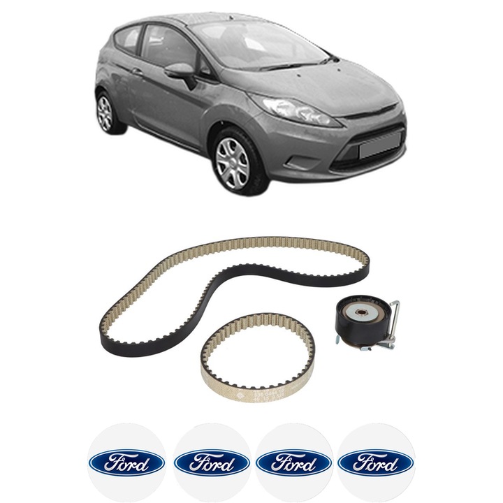 Set kit distributie FORD FIESTA VI (CB1, CCN) 1.0 din 2012-2017 KW 59 CP 80 CMC 998, Auto, INA, 4 Stickere auto cu FORD