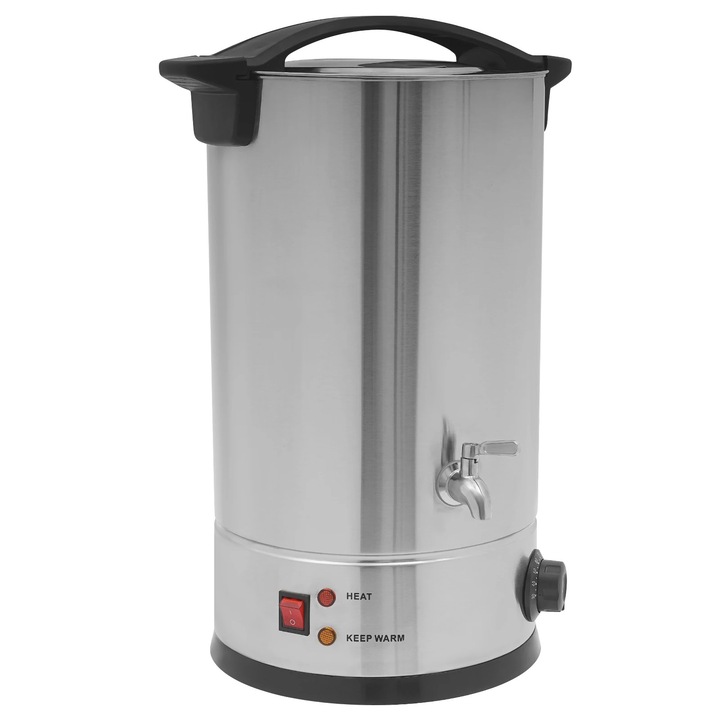 Aparat electric de topit ceara, Oala de topire pentru lumanari, 15 l capacitate, 1800 W, inox 304/201, stecher UE 220–240 V 50 Hz, Argintiu