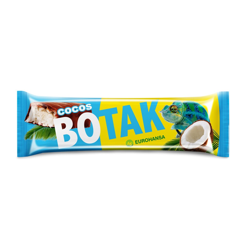 Baton de cocos in ciocolata cu lapte, fara gluten, 40 gr