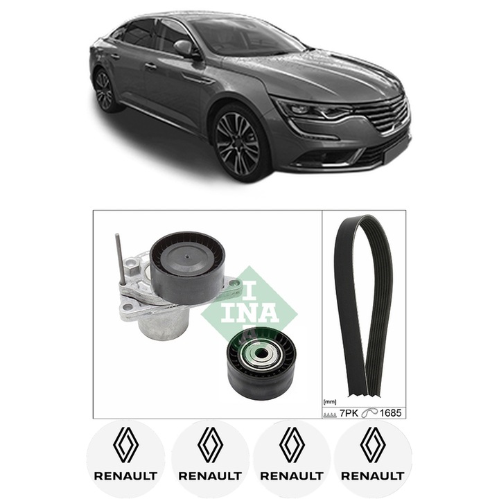 Set kit distributie RENAULT TALISMAN (LP_) 1.6 dCi 130 din 2015-2022 KW 96 CP 130 CMC 1598, Auto, INA, 4 Stickere auto cu RENAULT