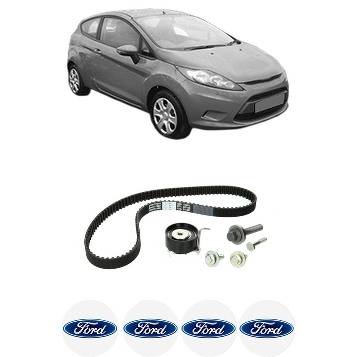 Set kit distributie FORD FIESTA VI (CB1, CCN) 1.6 din 2015-2017 KW 62 CP 85 CMC 1596, Auto, Continental Contitech, 4 Stickere auto cu FORD