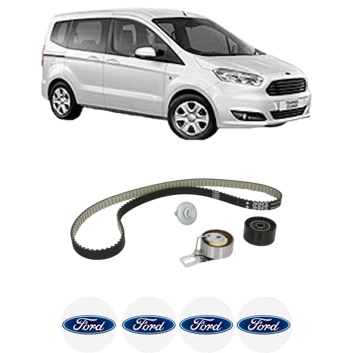 Set kit distributie FORD TOURNEO COURIER B460 MPV 1.5 TDCi din 2015-2023 KW 70 CP 95 CMC 1499, Auto, INA, 4 Stickere auto cu FORD