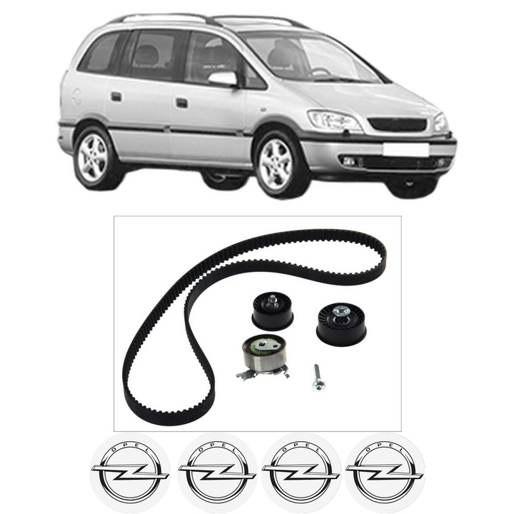 Set kit distributie OPEL ZAFIRA A MPV (T98) 1.6 16V (F75) din 1999-2005 KW 74 CP 101 CMC 1598, Auto, SKF, 4 Stickere auto cu OPEL