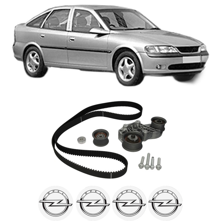 Set kit distributie OPEL VECTRA B Hatchback (J96) 2.6 i V6 (F68) din 2000-2003 KW 125 CP 170 CMC 2597, Auto, SKF, 4 Stickere auto cu OPEL