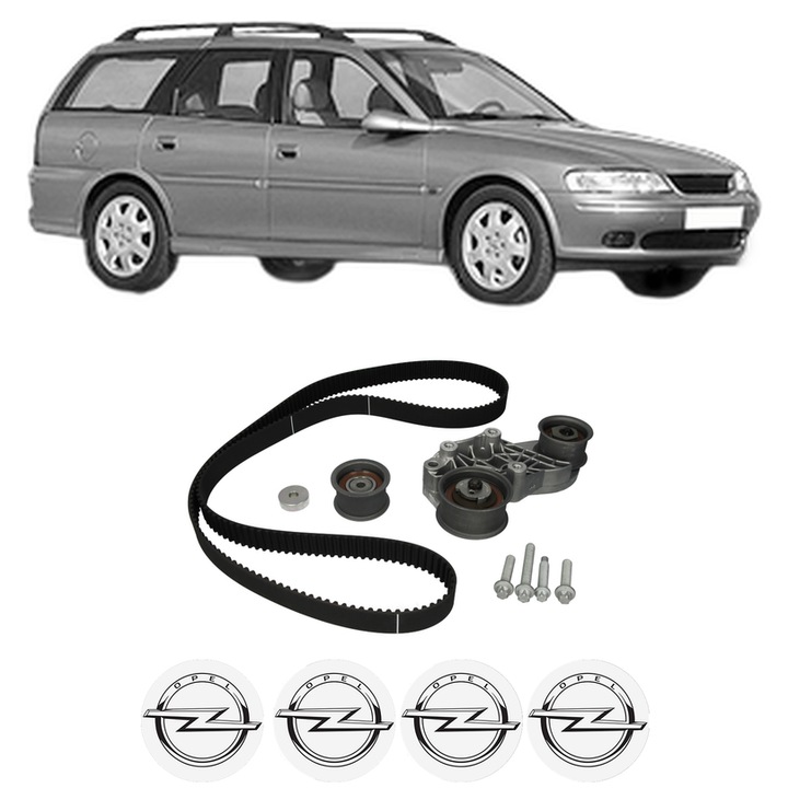 Set kit distributie OPEL VECTRA B Estate (J96) 2.6 i V6 (F35) din 2000-2003 KW 125 CP 170 CMC 2597, Auto, SKF, 4 Stickere auto cu OPEL