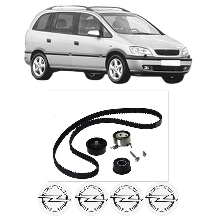 Set kit distributie OPEL ZAFIRA A MPV (T98) 1.8 16V (F75) din 1999-2000 KW 85 CP 116 CMC 1796, Auto, Continental Contitech, 4 Stickere auto cu OPEL