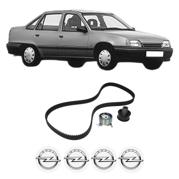 Set kit distributie OPEL KADETT E (T85) 1.7 D (C19, D19) din 1989-1991 KW 42 CP 57 CMC 1699, Auto, INA, 4 Stickere auto cu OPEL