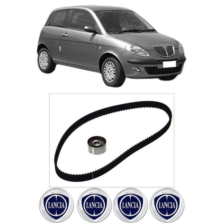 Set kit distributie LANCIA YPSILON (843_) 1.4 LPG (843.AXG1A) din 2010-2011 KW 57 CP 78 CMC 1368, Auto, Continental Contitech, 4 Stickere auto cu LANCIA