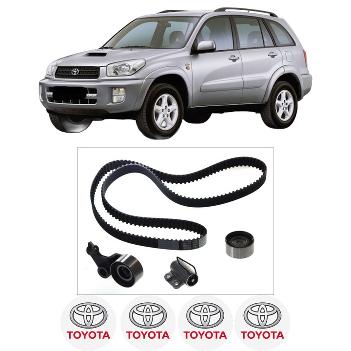 Set kit distributie TOYOTA RAV 4 II (_A2_) 2.0 D 4WD (CLA20_, CLA21_, CLA20R, CLA21R) din 2001-2005 KW 85 CP 116 CMC 1995, Auto, Continental Contitech, 4 Stickere auto cu TOYOTA