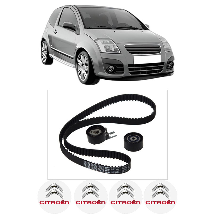 Set kit distributie CITROEN C2 (JM_) 1.4 HDi din 2003-2005 KW 51 CP 69 CMC 1398, Auto, SKF, 4 Stickere auto cu CITROEN