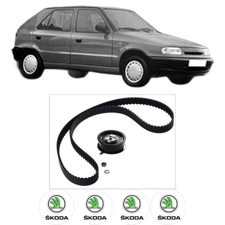Set kit distributie SKODA FELICIA I (6U1) 1.9 D din 1995-1998 KW 47 CP 64 CMC 1896, Auto, Continental Contitech, 4 Stickere auto cu SKODA
