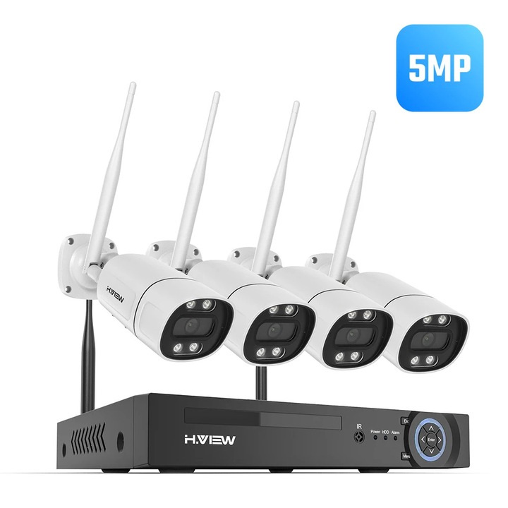 Система за видеонаблюдение, 5MP, нощно виждане, 4 камери