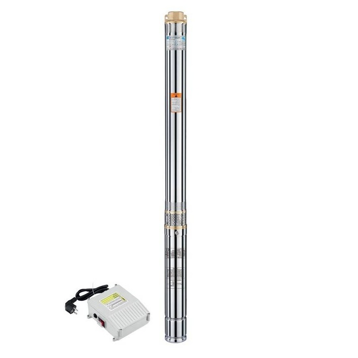 Потопяема помпа за дълбоки кладенци Strend Pro WP-QJ75, 750W, височина 85м, 63л/ч, дълбочина 40м, инокс