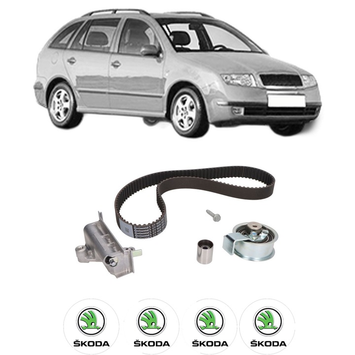 Set kit distributie SKODA FABIA I Combi (6Y5) 1.9 TDI din 2000-2007 KW 74 CP 100 CMC 1896, Auto, Continental Contitech, 4 Stickere auto cu SKODA