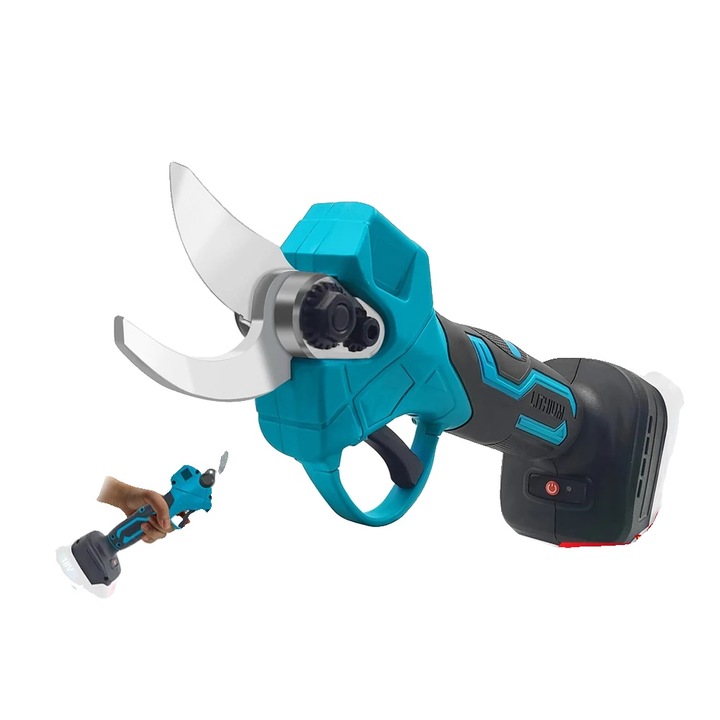 Foarfeca de gradinarit, motor fara perii, lame din otel carbon, fara baterie, EU