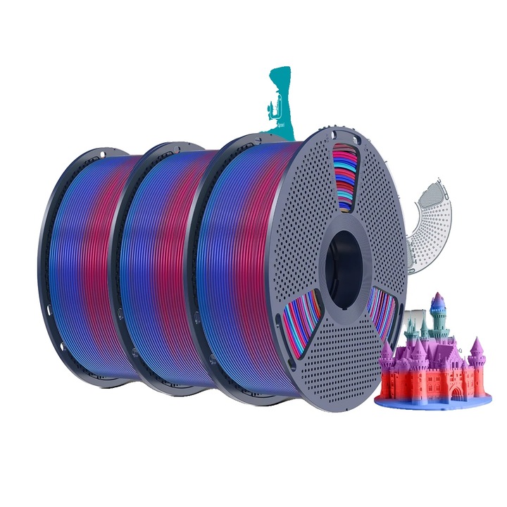 Filament 3D, PLA Rainbow 02, multicolor, 1.75mm, 3kg (set 3 role)