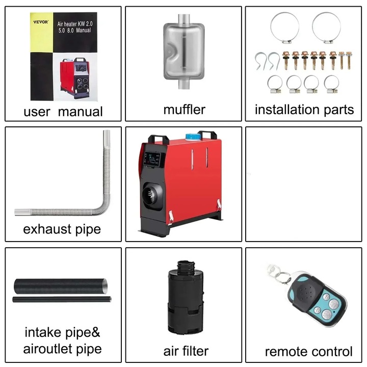 5KW-os dízel légfűtés, gyors fűtés, energiahatékonyság, LCD kapcsoló