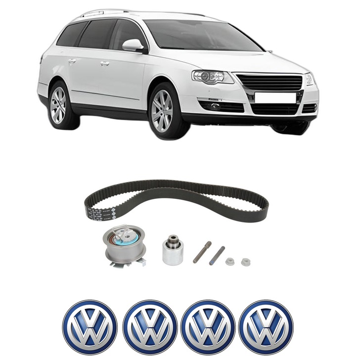 Set kit distributie Volkswagen PASSAT B6 Variant (3C5) 2.0 TDI 4motion din 2005-2009 KW 103 CP 140 CMC 1968, Auto, INA, 4 Stickere auto cu Volkswagen