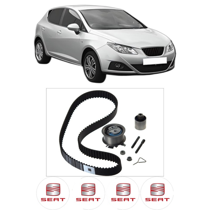 Set kit distributie SEAT IBIZA IV (6J5, 6P1) 1.9 TDI din 2008-2010 KW 77 CP 105 CMC 1896, Auto, SKF, 4 Stickere auto cu SEAT