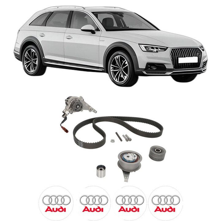 Set kit distributie AUDI A4 Allroad B9 (8WH, 8WJ) 40 TDI Mild Hybrid quattro din 2020 KW 150 CP 204 CMC 1968, Auto, INA, 4 Stickere auto cu AUDI